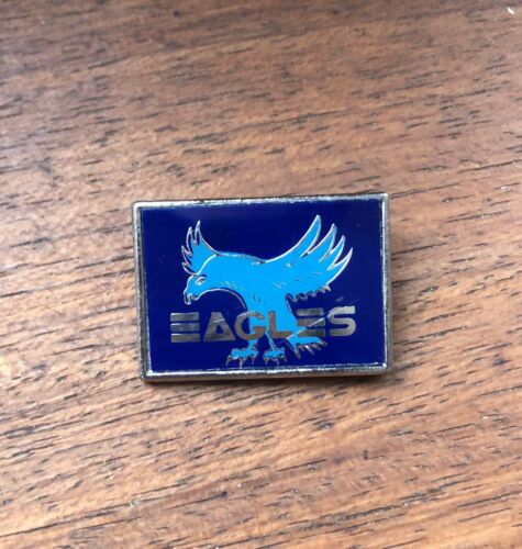 Vintage 70s 80s EAGLES pin badge Hotel California Henley Walsh rock band RARE - Afbeelding 1 van 2