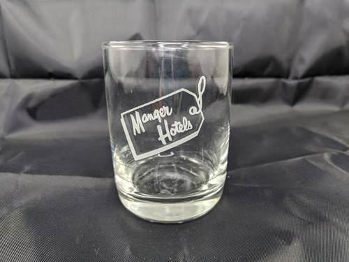 Manger Hotels Water Glass Cup White Letters