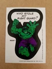 Vintage 1975 HULK Marvel Comic Book Super Heroes Sticker Card Topps