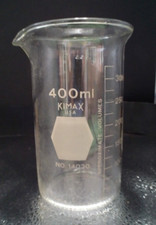 Vintage Kimble Kimax 400mL Berzelius Tall Form Beakers with Spout # 14030