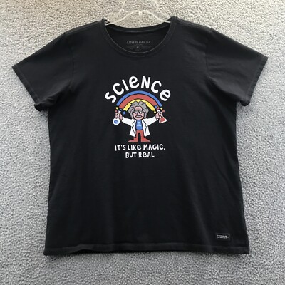 Science It's Like Magic But Real T Shirt Womens Size XL Black