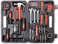 Cartman 148-Piece Tool Set - General Household Hand Tool Kit with Plastic Toolbo