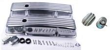 Chevy Aluminum Tall Finned Valve Coverbreather Pcv Kit 350 Nostalgic