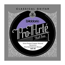 D'Addario Silver Copper Composite Dynacore Classical Guitar Half Set, Extra Hard