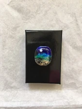 BEAD CERAMIC BEAUTIFUL FULL MOON AND CRESENT