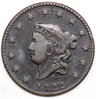 Photo of a 1822-P Large Cent from an eBay listing that sold on Jul 16, 2026