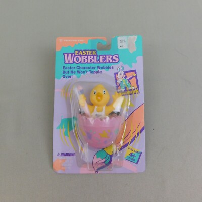 Vintage 90s Easter Wobblers Spatters & Co Chick in Easter Egg Trendmasters #3456