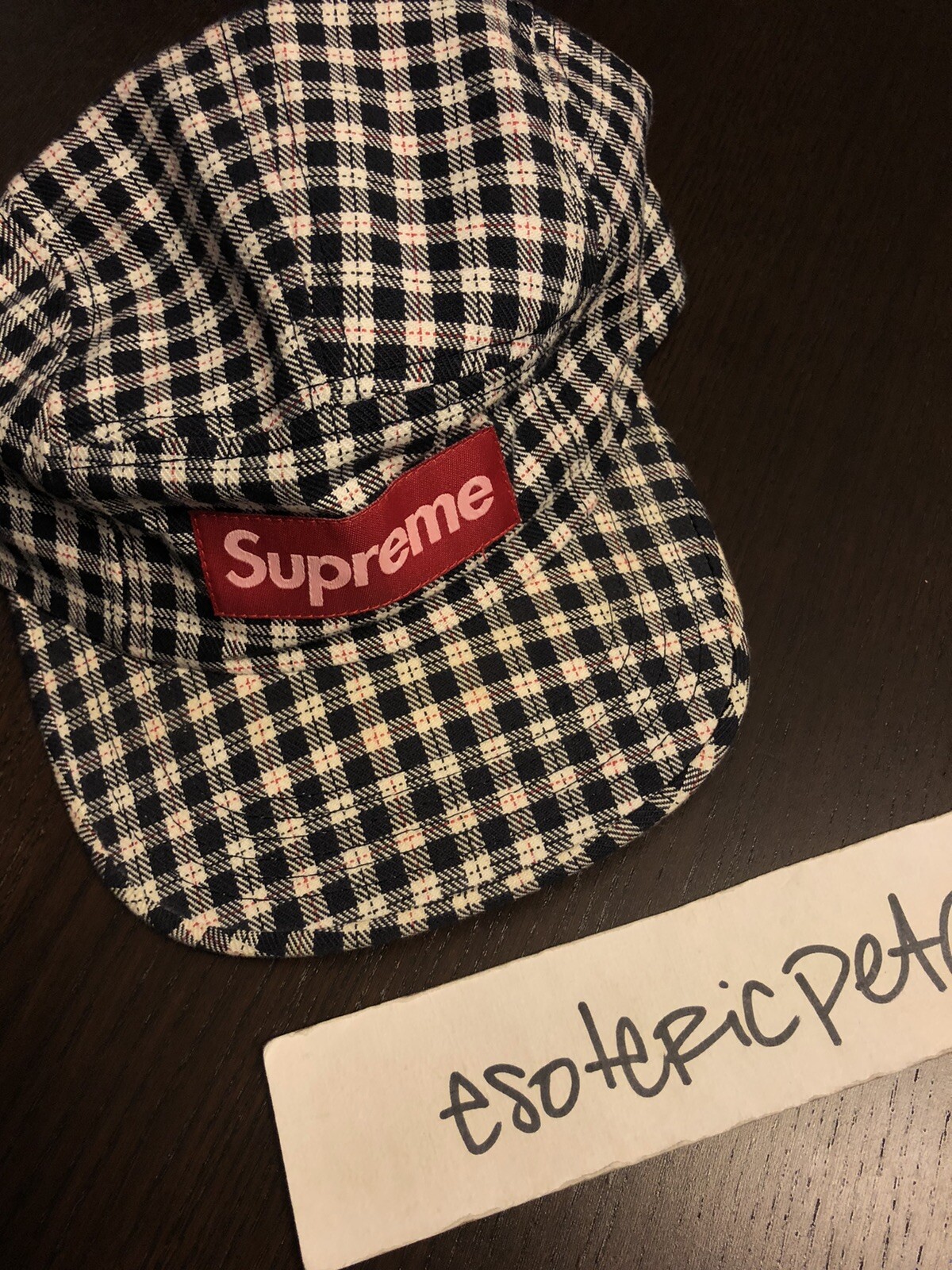 supreme plaid camp cap