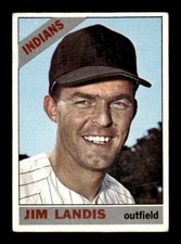 1966 Topps Baseball #128 Jim Landis CREASED Very Good Cleveland Indians