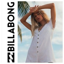 BNWT BILLABONG BREEZE EASY PLAYSUIT ROMPER MEDIUM/ 10  WHITE 
