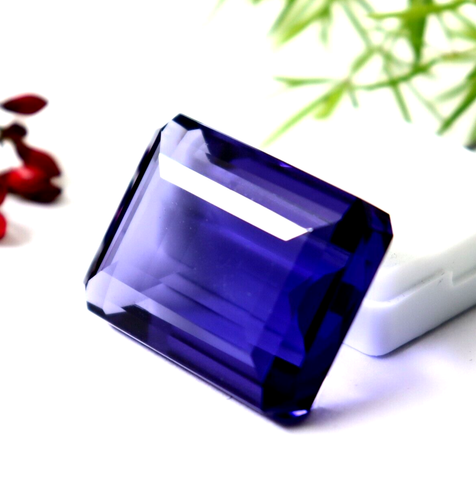 97 Ct Purple Amethyst Emerald Shape Natural Loose Gemstone Certified Amethyst - Picture 2 of 6