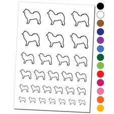 Samoyed Dog Outline Temporary Tattoo Water Resistant Set Collection