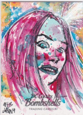2019 Cryptozoic Bombshells III 3 Sketch Card Unknown by Jason Keith Phillips M&B