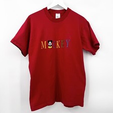 Vintage Mickey  Co Single Stitch Mickey Mouse Embroidered Pullover Shirt Large