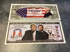 2 TRUMP - VANCE 2024 MAKE AMERICA GREAT AGAIN 2024 Novelty Bills - Free Sleeves