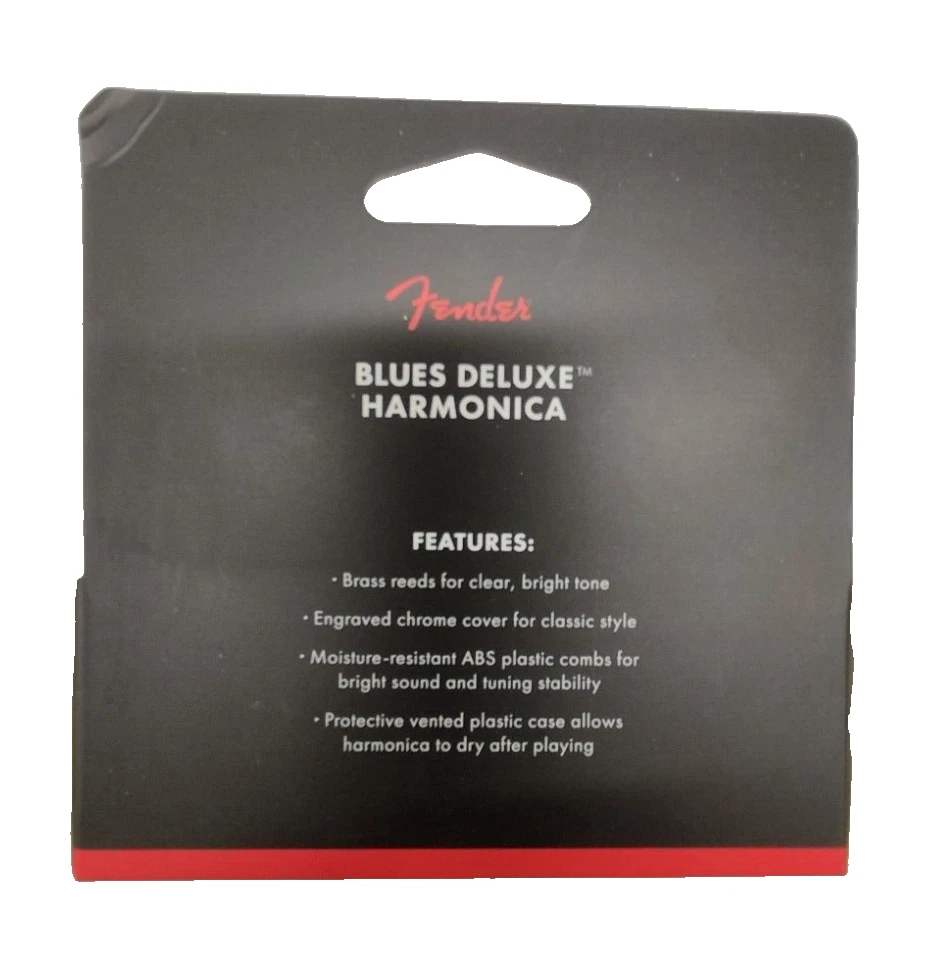 Fender Armonica a Bocca Diatonica Blues Deluxe E in Mi 10 Fori Custodia Panno - Immagine 4 di 4