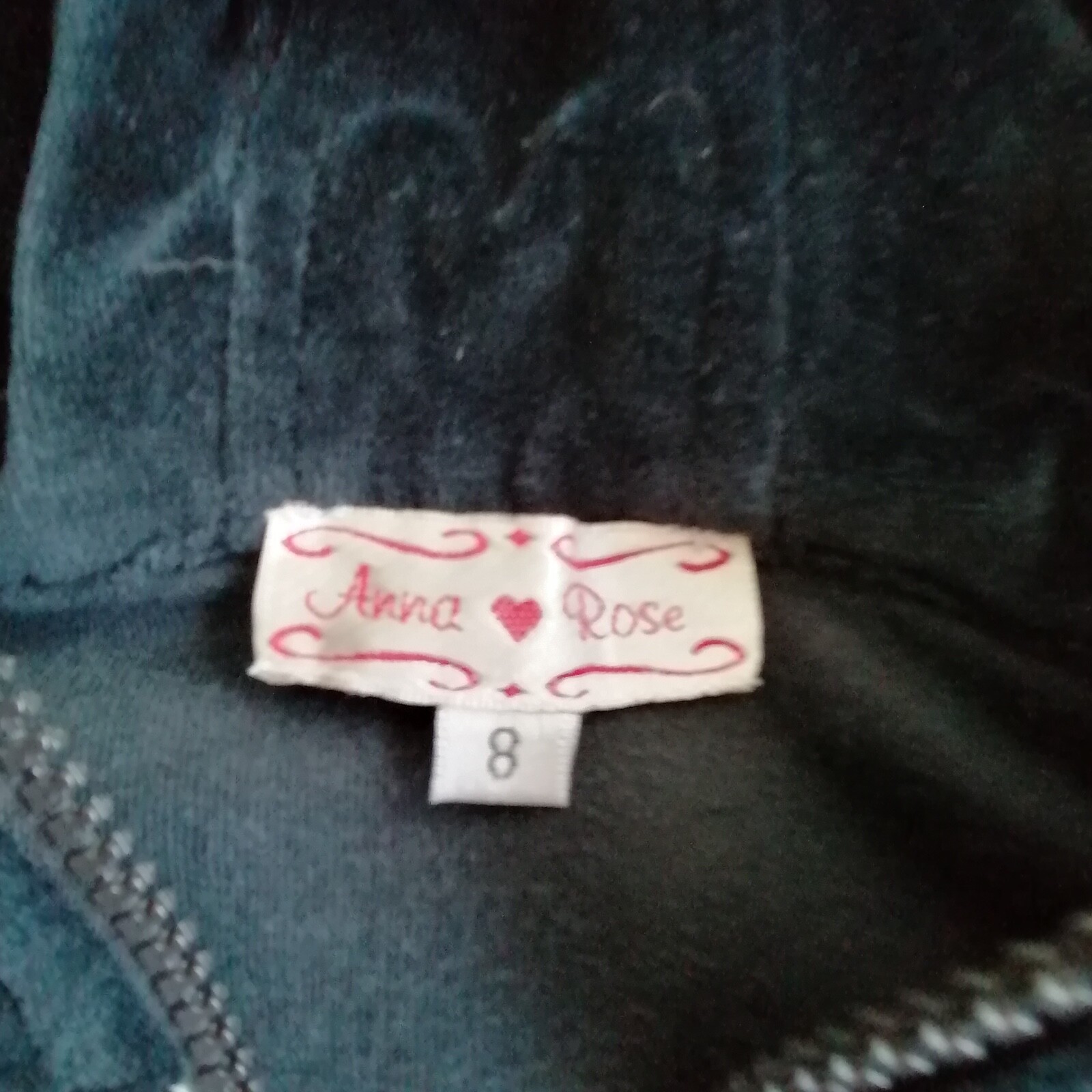 🖤Anna Rose Size 8 Retro Y2K 00s Black Velvet Velour Sequin Full Zip Hoodie