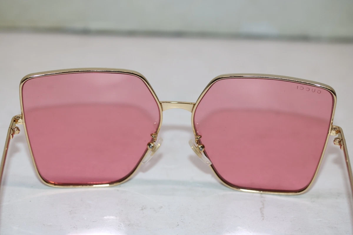 Gucci Sunglasses Authentic GG0436S 005 Gold Tortoise Pink 61 14 140