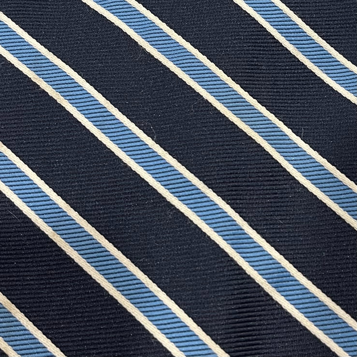 Vintage Christian Dior Blue Striped Tie, OS thumbnail 3