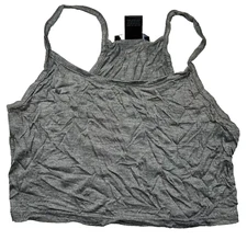 Friday Women's Basic Pull Over Crop Halter Tank Top Heather Gray Small