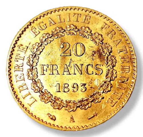 1893 France 20 Franc Gold Coin - Standing Angel Coin 1893 | .1867 oz Gold - Picture 2 of 2