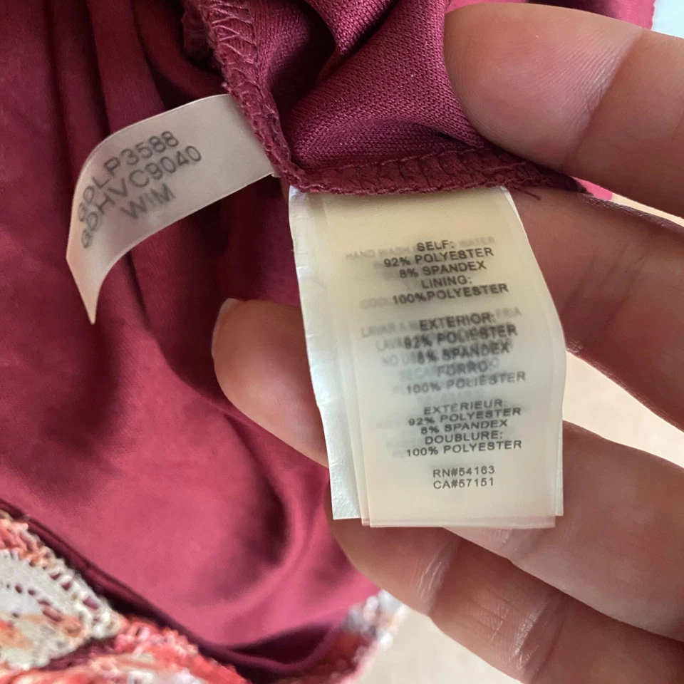 GUESS Vestido Floral Granate 8 Y2K Recorte Encaje Movible Mini Cachicho Años 90 Asain Foto 4 de 4