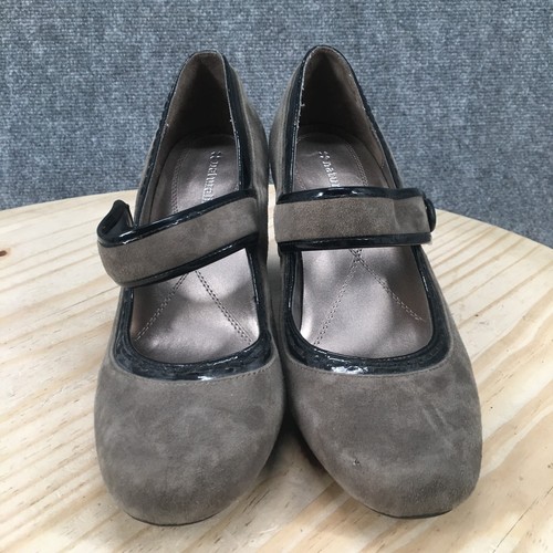 Naturalizer Heels Womens 8.5 Julius Dress Mary Jane Pumps Gray Suede Leather - Picture 5 of 13
