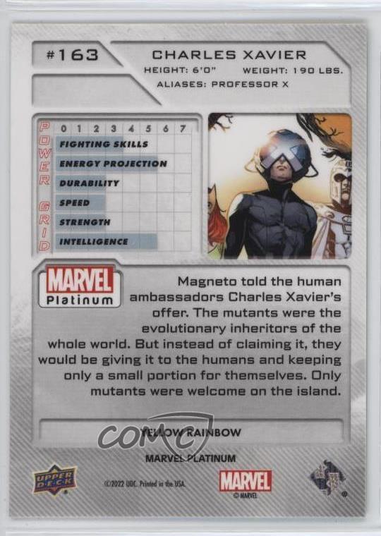 2023 Marvel Platinum High Series Yellow Rainbow Professor X Charles