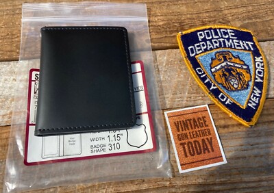【1990年代購入】★NYPD ポリスバッヂ☆ Vintage Strong Leather #310 Shield Badge ID Wallet For NYPD