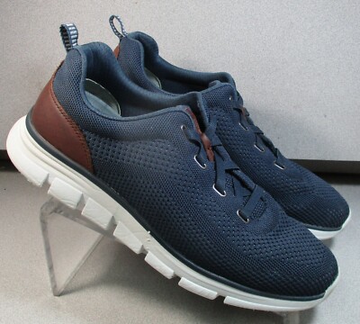 Men\'s Navy Knit Lace-Up Shoes Vance Co. Mens Novak Tru Comfort Foam Knit Lace-up Round Toe  main image 4