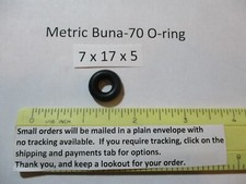 7mm ID x 17mm OD x 5mm thick O-ring. Buna-70. Quan 1.