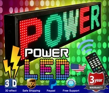 THREE COLOR LED SIGN 15" x 78" RGY PROGRAMMABLE SCROLLING MESSAGE BOARD USA