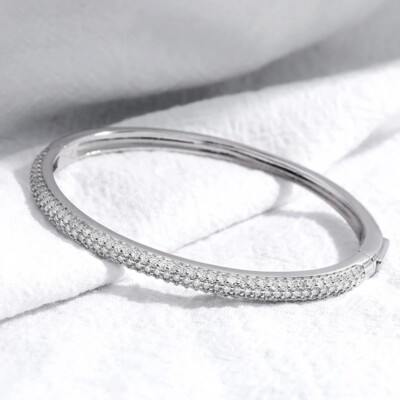 2,3ct Halo Silber Armband 5,6cm Laborgefertigt Verlobung Diamant Test Pass