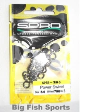 SPRO POWER SWIVELS #SPSB-3/0-5 NEW! QTY 5, SIZE 3/0, TEST 790LB 