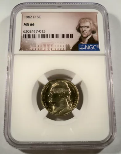 1982-D NGC MS66 JEFFERSON NICKEL 5c MS 66