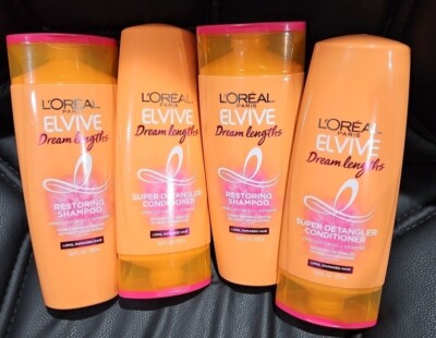 4 L'Oreal Paris Elvive DREAM LENGTHS Shampoo & Conditioner, 12.6 oz each, NEW