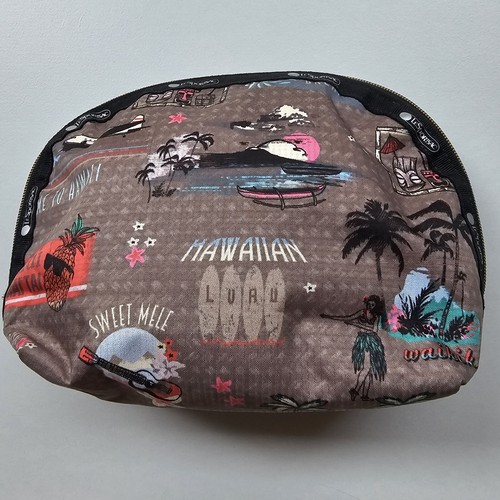 LESPORTSAC BAG SMALL MAKEUP POUCH VTG VGC HAWAIIN PRINT COSMETIC CLUTCH - Picture 2 of 13