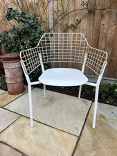 Set of 4 EMU Lyze Garden Chairs - Matt White & Taupe - Italian Designer Outdoor