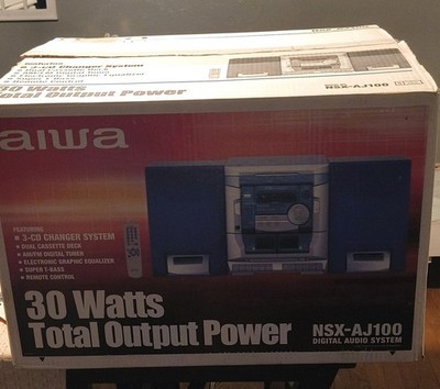 Aiwa NSX-AJ100 Digital Audio System 3-CD Changer Dual Cassette AM/FM