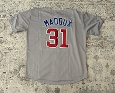 Majestic Auténtico Chicago Cubs Greg Maddux #31 Gris Camiseta de Béisbol Para Hombre’s XL