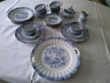 Seltmann Weiden Kaffeeservice für 6 Personen blaues  Muster