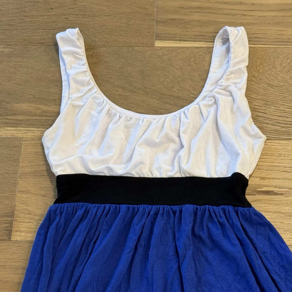 Vintage dELiA*s Babydoll Dress Small Blue White Black Colorblock Y2K Made USA - Image 3 of 4