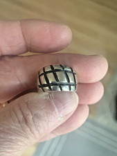 Unusual Vintage Mexican Sterling Silver Criss Cross Ring 1960  s Size 6 1/4