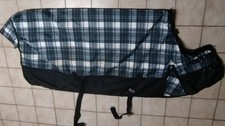 Pferdedecke Weidedecke 400g 155cm grau kariert + Halsteil