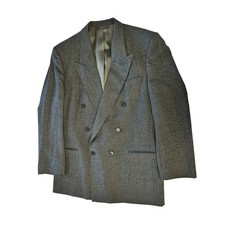 Christian Dior Monsieur Double Breasted Wool Blazer Mens Size 40 Gray Jacket JS