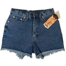 Vintage 90s Woman s Jordache High Rise Denim Shorts 11/12 Blue Cutoff Hem