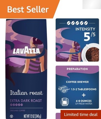 Devour Italian Roast Ground Coffee 12oz - Rich Dark Roast with Cocoa Notes