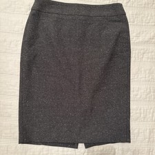 Ann Taylor Gray Tweed Suit Pencil Skirt Size 2 Modern Classic Formal