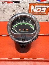 Vintage Sun 12v Green Line Tachometer Gauge - 8500 Rpm 2245-63 Rat Rod Hot Rod