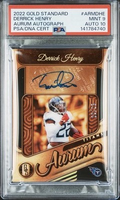 2022 PANINI GOLD STANDARD AURUM AUTOS #ARMDHE DERRICK HENRY 20/25 PSA 9 AUTO 10